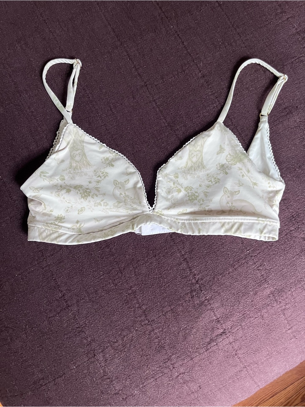 Rare Frankie's Bikinis X Gigi Hadid Yomi Toile Cream Floral Wireless Swim Top